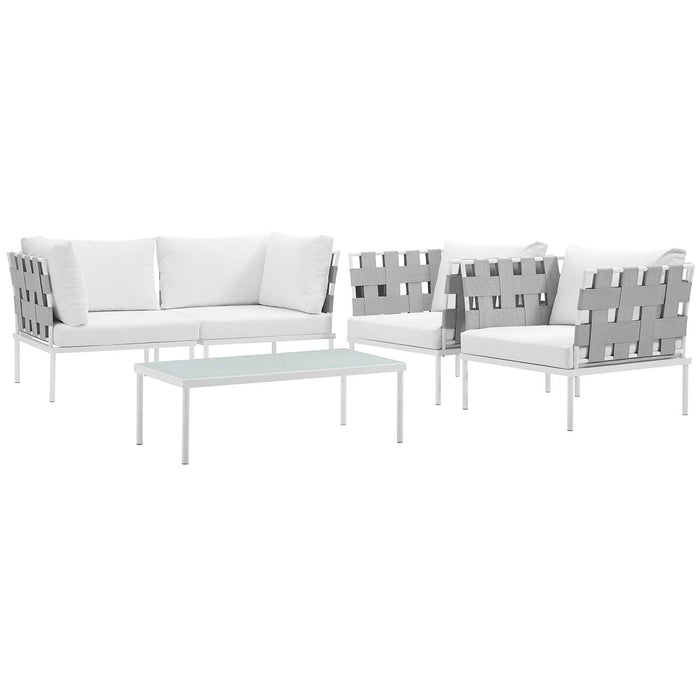 Harmony 5  Piece Outdoor Patio Aluminum Sectional Sofa Set by Modway - view 25