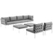 Harmony 8 Piece Outdoor Patio Aluminum Sectional Sofa Set by Modway - feature highlight