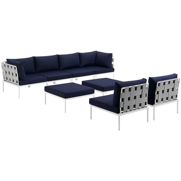 Harmony 8 Piece Outdoor Patio Aluminum Sectional Sofa Set by Modway - view 16