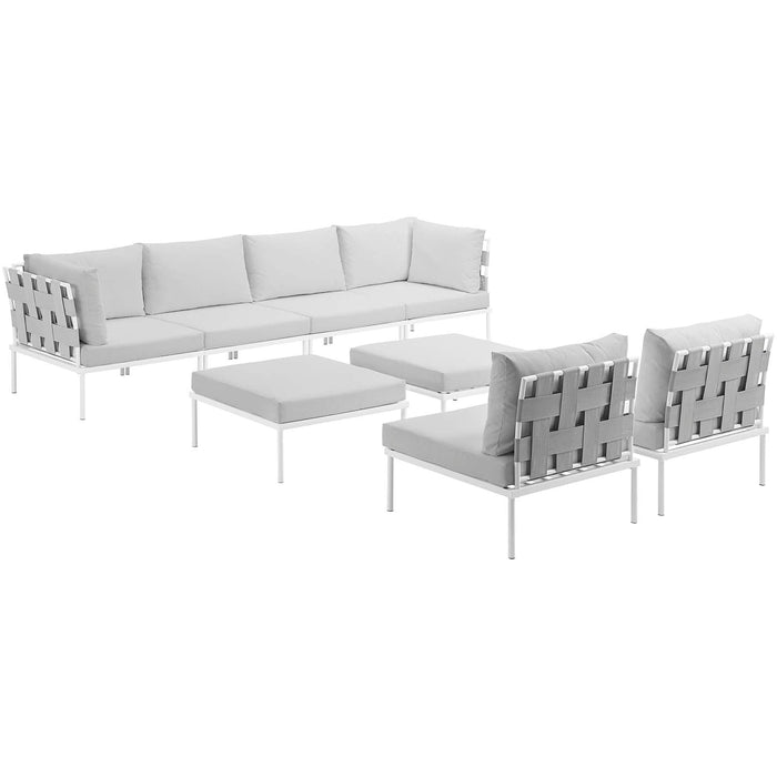 Harmony 8 Piece Outdoor Patio Aluminum Sectional Sofa Set by Modway - view 23