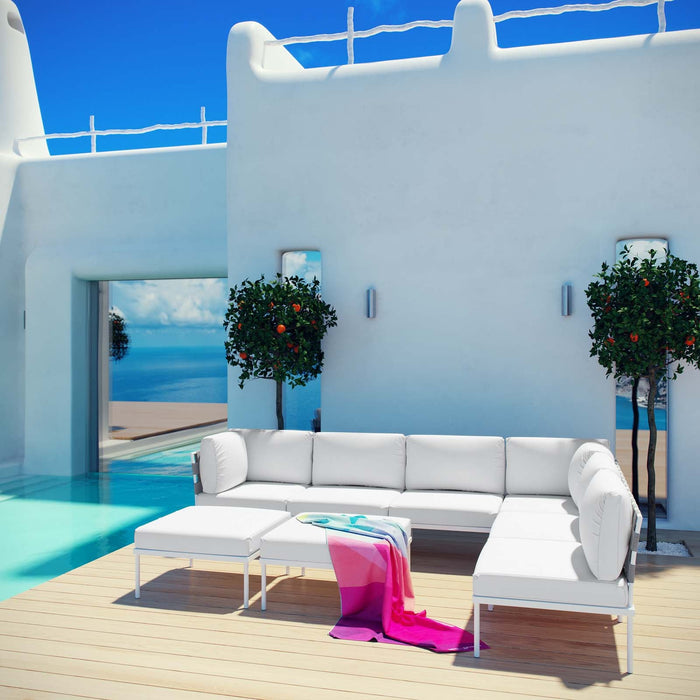 Harmony 8 Piece Outdoor Patio Aluminum Sectional Sofa Set by Modway - view 22
