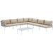 Harmony 8 Piece Outdoor Patio Aluminum Sectional Sofa Set by Modway - side view