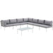 Harmony 8 Piece Outdoor Patio Aluminum Sectional Sofa Set by Modway - top view