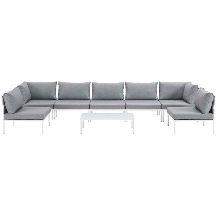 Harmony 8 Piece Outdoor Patio Aluminum Sectional Sofa Set by Modway - installation view