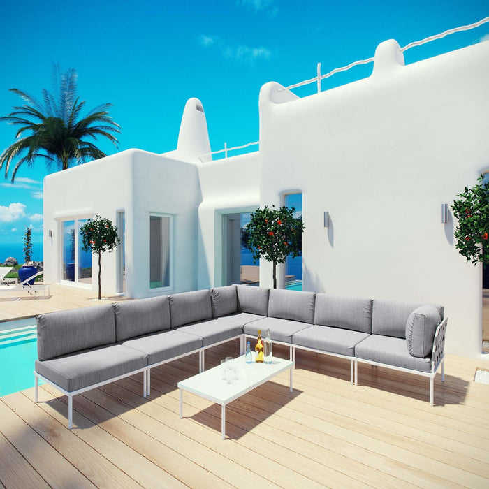 Harmony 8 Piece Outdoor Patio Aluminum Sectional Sofa Set by Modway - alternate view