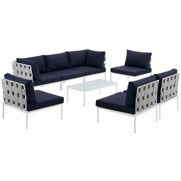 Harmony 8 Piece Outdoor Patio Aluminum Sectional Sofa Set by Modway - view 16