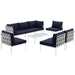 Harmony 8 Piece Outdoor Patio Aluminum Sectional Sofa Set by Modway - view 16
