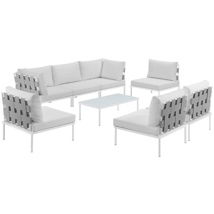 Harmony 8 Piece Outdoor Patio Aluminum Sectional Sofa Set by Modway - view 23