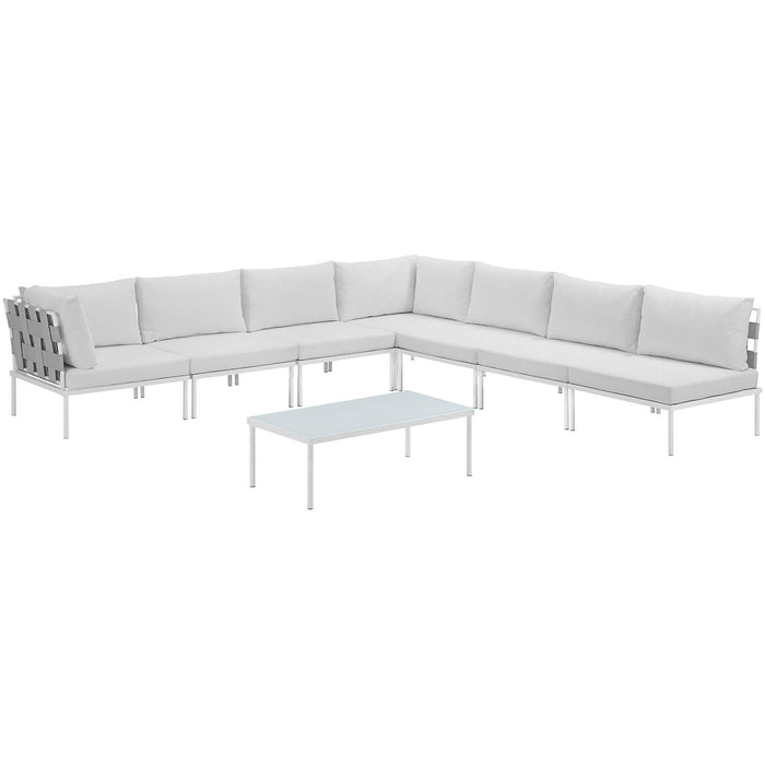Harmony 8 Piece Outdoor Patio Aluminum Sectional Sofa Set by Modway - view 24