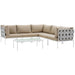 Harmony 6 Piece Outdoor Patio Aluminum Sectional Sofa Set by Modway - angle view