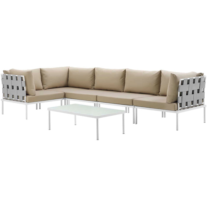 Harmony 6 Piece Outdoor Patio Aluminum Sectional Sofa Set by Modway - side view