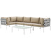 Harmony 6 Piece Outdoor Patio Aluminum Sectional Sofa Set by Modway - side view