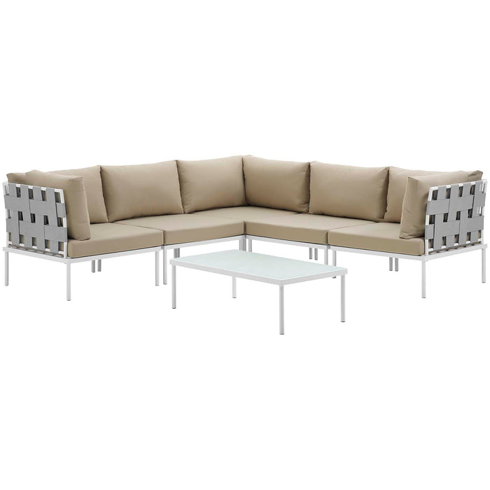 Harmony 6 Piece Outdoor Patio Aluminum Sectional Sofa Set by Modway - detail close-up