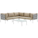 Harmony 6 Piece Outdoor Patio Aluminum Sectional Sofa Set by Modway - detail close-up