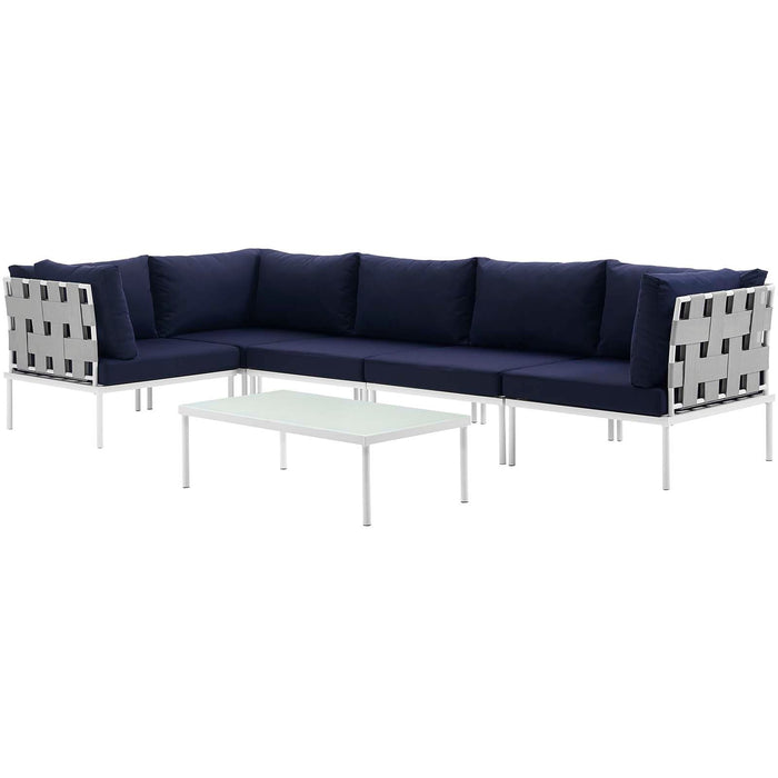 Harmony 6 Piece Outdoor Patio Aluminum Sectional Sofa Set by Modway - view 17