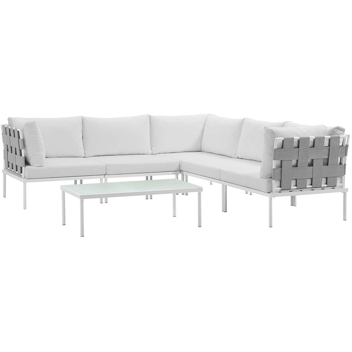 Harmony 6 Piece Outdoor Patio Aluminum Sectional Sofa Set by Modway - view 23