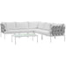 Harmony 6 Piece Outdoor Patio Aluminum Sectional Sofa Set by Modway - view 23