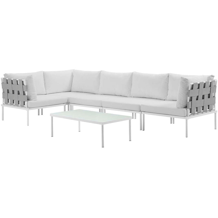 Harmony 6 Piece Outdoor Patio Aluminum Sectional Sofa Set by Modway - view 24