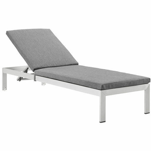 Shore Outdoor Patio Aluminum Chaise with Cushions - alternate angle view
