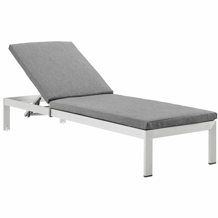 Shore Outdoor Patio Aluminum Chaise with Cushions - alternate angle view