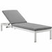 Shore Outdoor Patio Aluminum Chaise with Cushions - alternate angle view