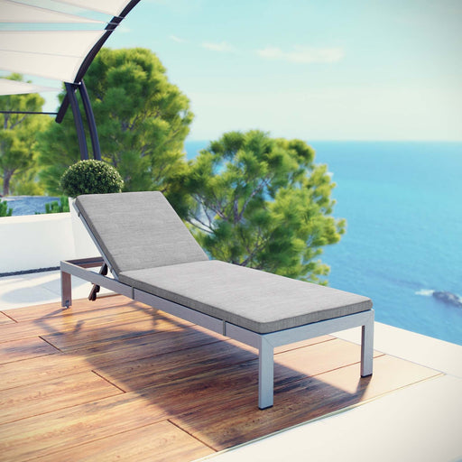 Shore Outdoor Patio Aluminum Chaise with Cushions - Modway \outdoor\chaise lounges