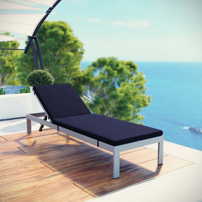 Shore Outdoor Patio Aluminum Chaise with Cushions - view 6