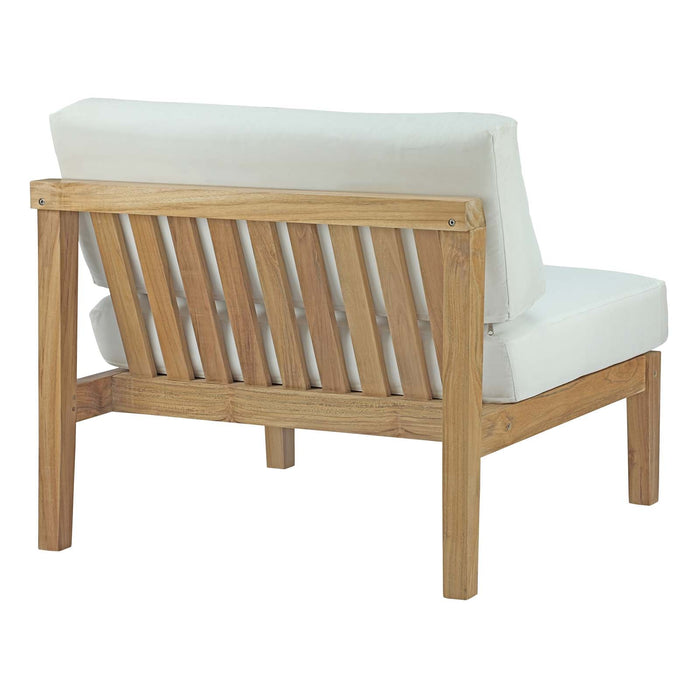 Bayport Outdoor Patio Teak Armless - in lifestyle setting