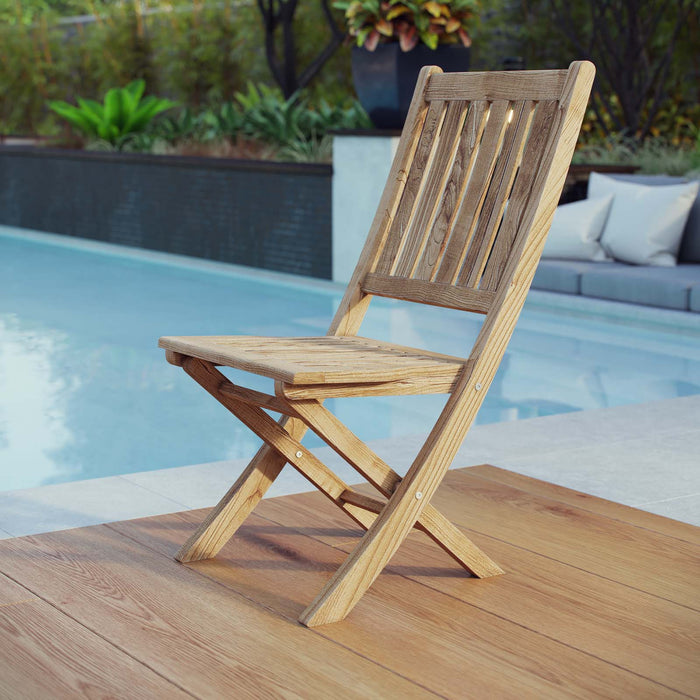 Marina Outdoor Patio Teak Folding Chair Natural