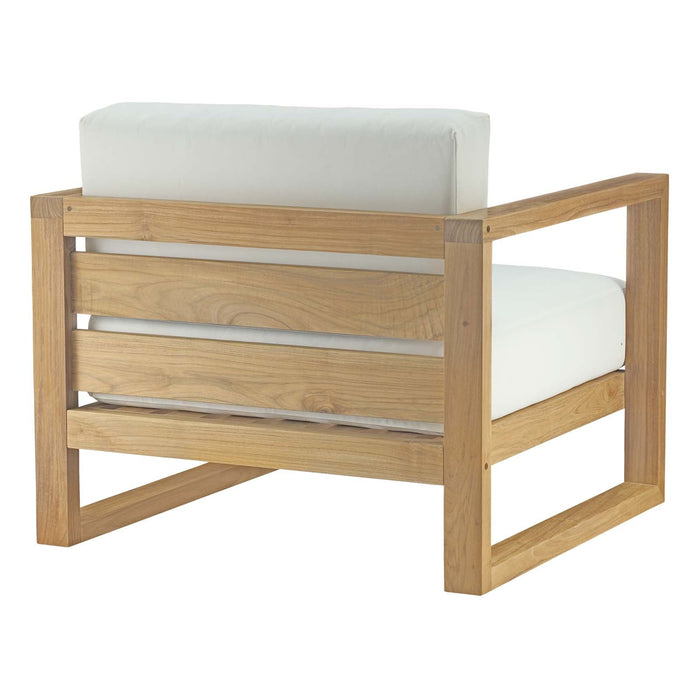 Upland Modern Teak Armchair - Weather-Resistant Outdoor Seating for Patios, Balconies & Gardens