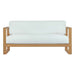 Upland Outdoor Patio Teak Sofa - in lifestyle setting