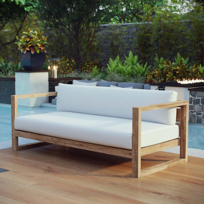 Upland Outdoor Patio Teak Sofa - Modway \outdoor\sofas & sectionals