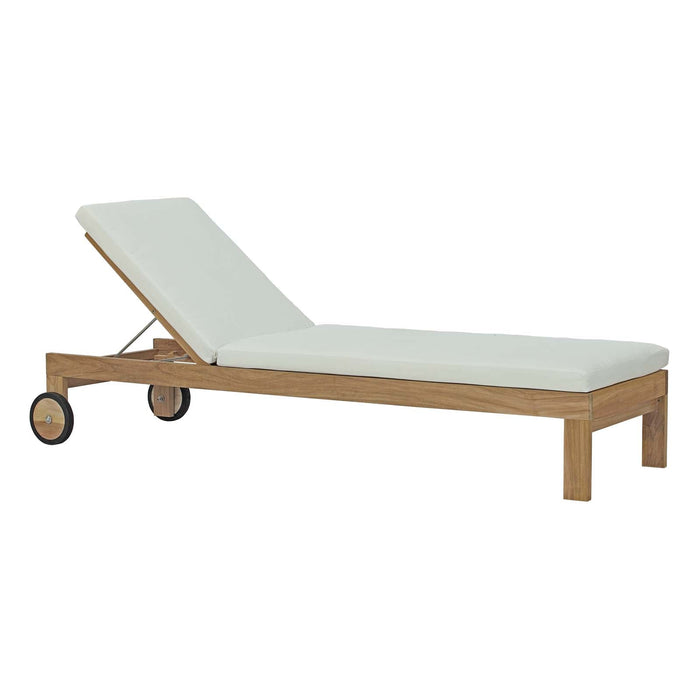 Upland Outdoor Patio Teak Chaise - alternate angle view