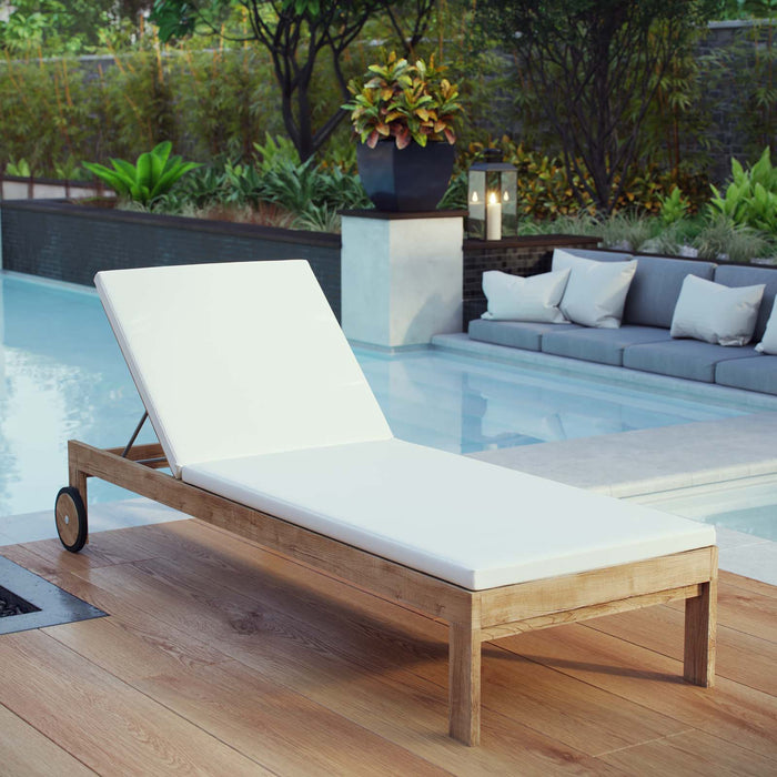 Upland Outdoor Patio Teak Chaise - Modway \outdoor\chaise lounges