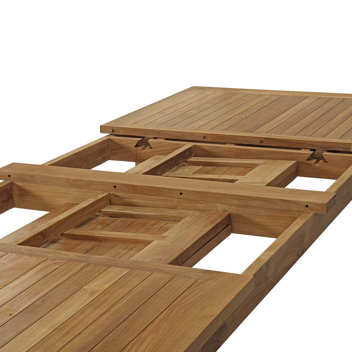 Marina Extendable Outdoor Patio Teak Dining Table - view 15