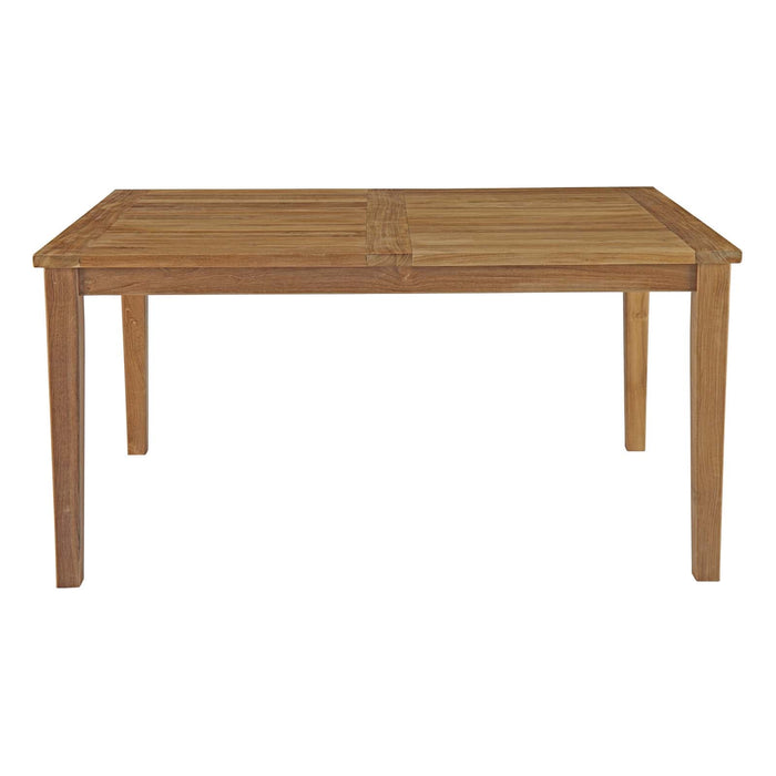 Marina 60" Outdoor Patio Teak Dining Table - detail close-up
