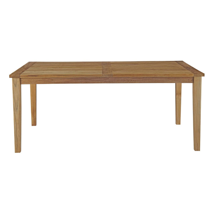 Marina 72" Outdoor Patio Teak Dining Table - detail close-up