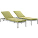 Shore 3 Piece Outdoor Patio Aluminum Chaise with Cushions - view 18