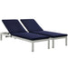 Shore Chaise with Cushions Outdoor Patio Aluminum Set of 2 - alternate angle view