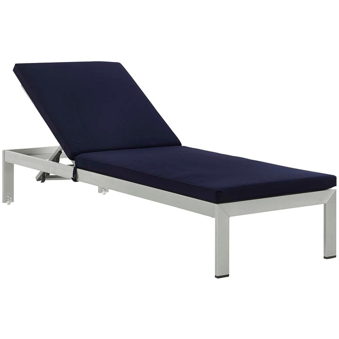 Shore Chaise with Cushions Outdoor Patio Aluminum Set of 2 - detail close-up