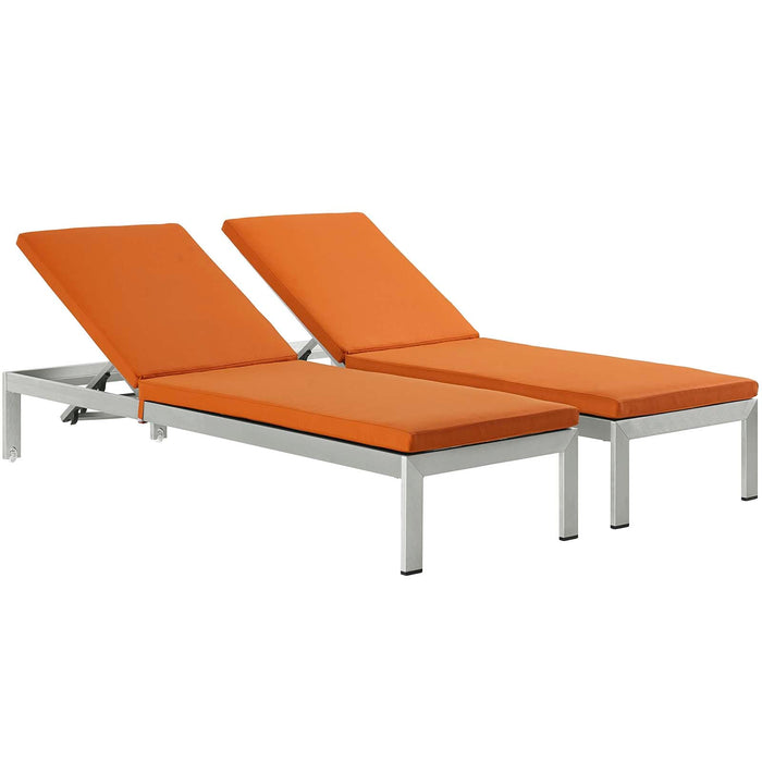 Shore Chaise with Cushions Outdoor Patio Aluminum Set of 2 - view 8