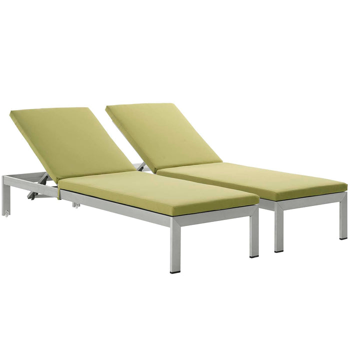 Shore Chaise with Cushions Outdoor Patio Aluminum Set of 2 - view 13