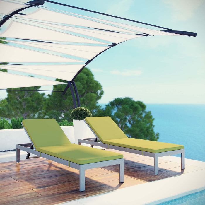 Shore Chaise with Cushions Outdoor Patio Aluminum Set of 2 - view 16