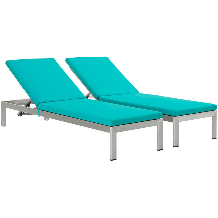 Shore Chaise with Cushions Outdoor Patio Aluminum Set of 2 - view 20