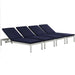 Shore Chaise with Cushions Outdoor Patio Aluminum Set of 4 - alternate angle view