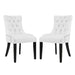 Modway Regent Dining Side Chair Vinyl Set of 2 in Black