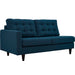 Empress 2 Piece Upholstered Fabric Right Facing Bumper Sectional - detail close-up