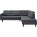 Empress 2 Piece Upholstered Fabric Right Facing Bumper Sectional - view 16