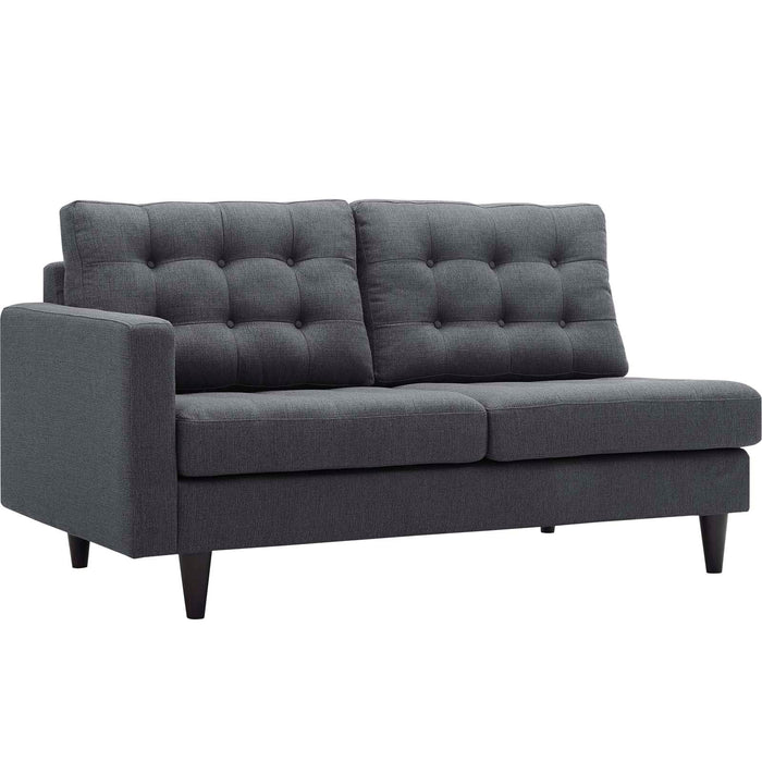 Empress 2 Piece Upholstered Fabric Right Facing Bumper Sectional - view 11