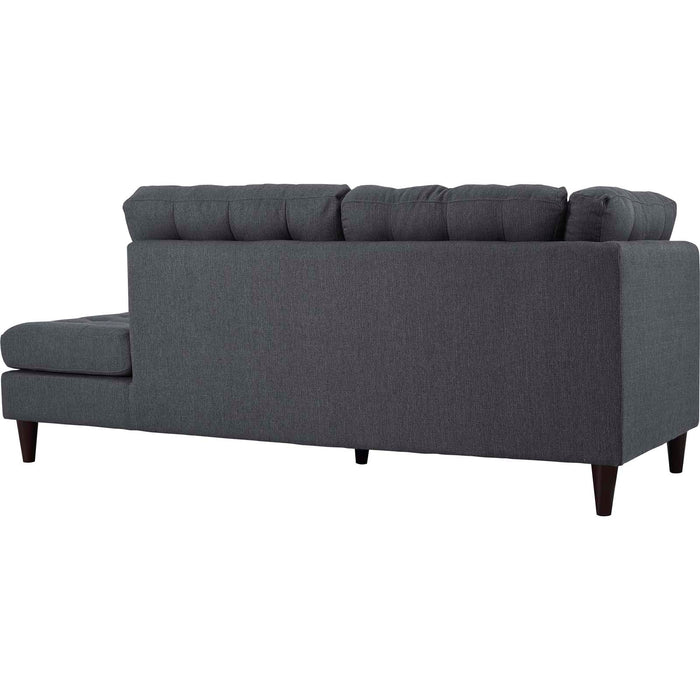 Empress 2 Piece Upholstered Fabric Right Facing Bumper Sectional - view 15